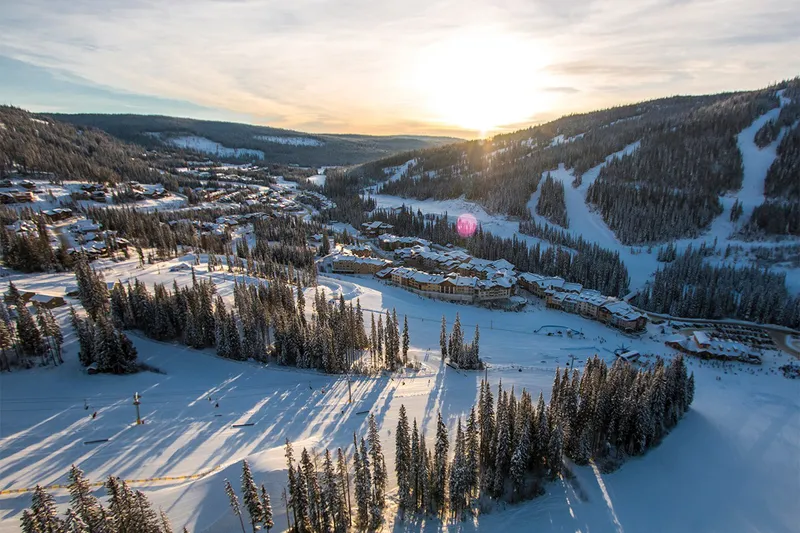 Sun Peaks Winter Aerial © Sam Egan / Cedar Line Creative