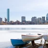 Boston boats frozen Charles River