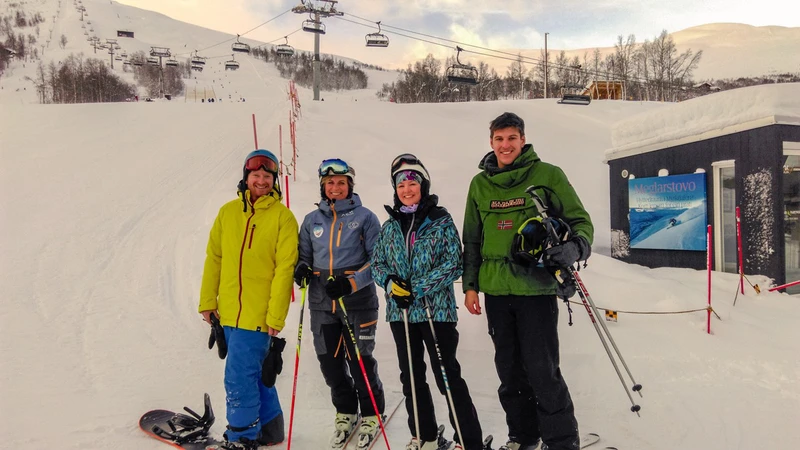 Kevin, Tara and Ross in Myrkdalen with Instructor Jill Dec 2017