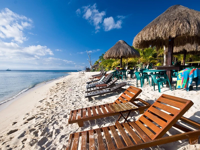 Mexican Riviera Beach Sunbeds