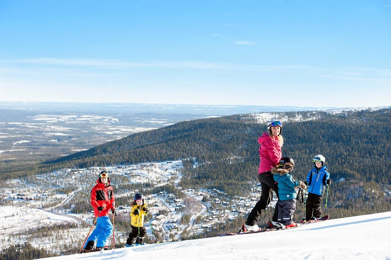 Stöten Family Overlooking Village