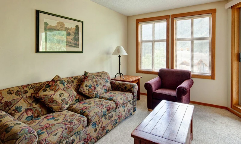 5df795d46e5fc Tamarack Lodge One Bedroom Condo Living Area