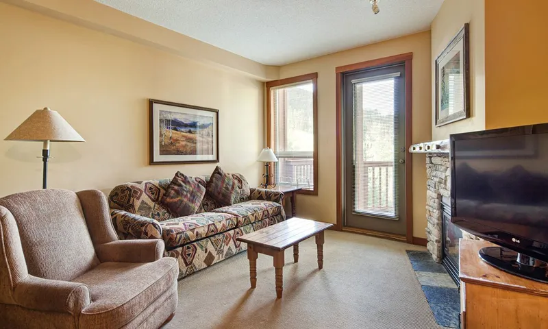 5df7a26620b86 Panorama Springs Lodge One Bedroom Condo Living Room