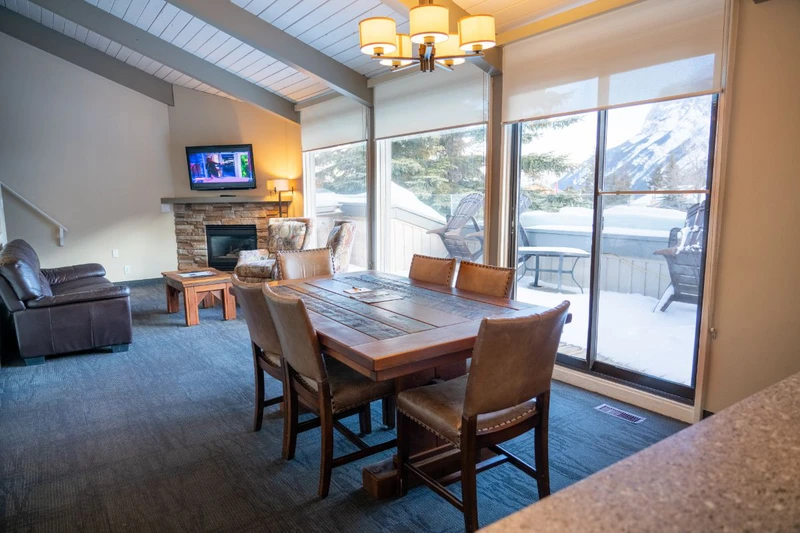 62860f5b2df89 Tunnel Mountain Resort Two Bedroom Suite Kids Loft Dining Area