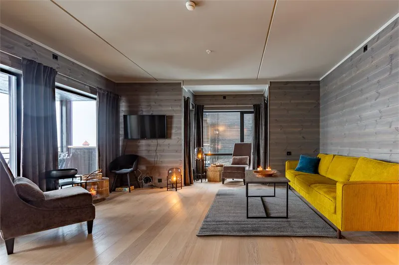 6357c67db4741 Riddertunet Three bedroom apartment Living area