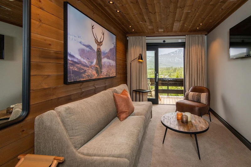 64be669e4f8c9 Gaustablikk Fjellresort Suite Living Area