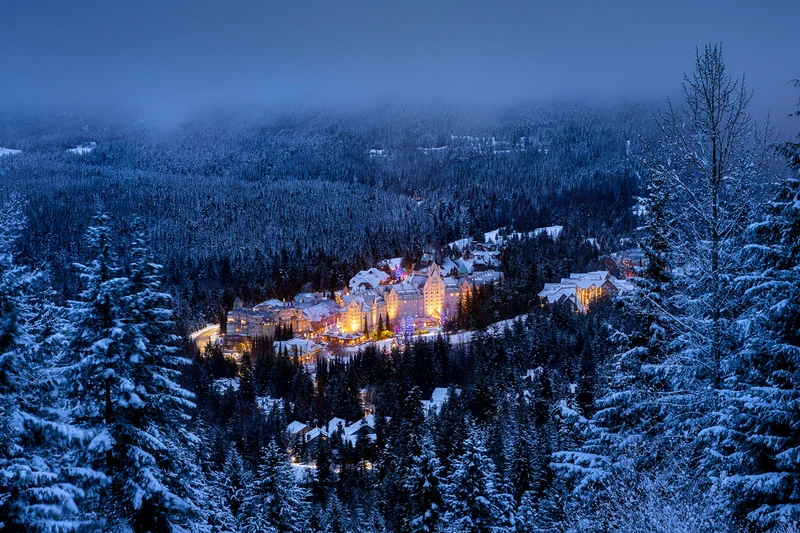 Fairmont Chateau Whistler Exterior at Night