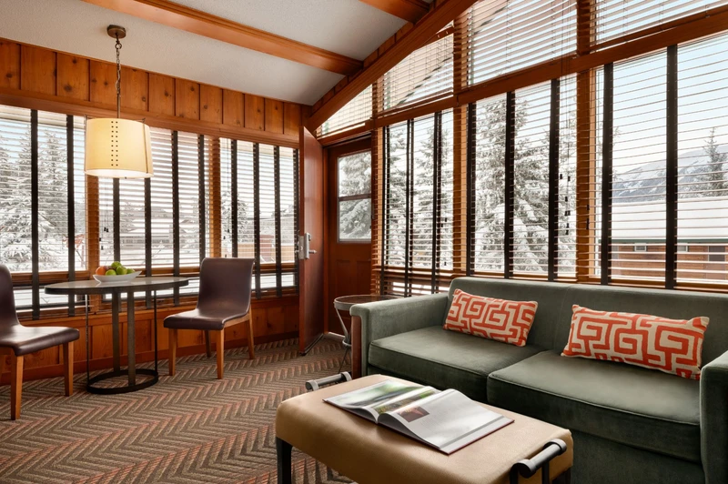 653bce604bef5 Fairmont Jasper Park Lodge Junior Suite Fireplace Living