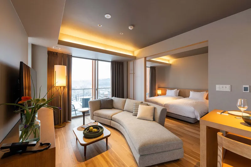 6551fd64e4876 Fenix West 1 Bedroom Premier Apartment Living Area Bed