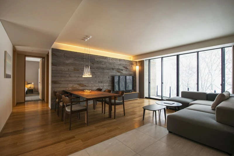 65521bec7933a Kozue Three bedroom riverside apartment Dining and living area