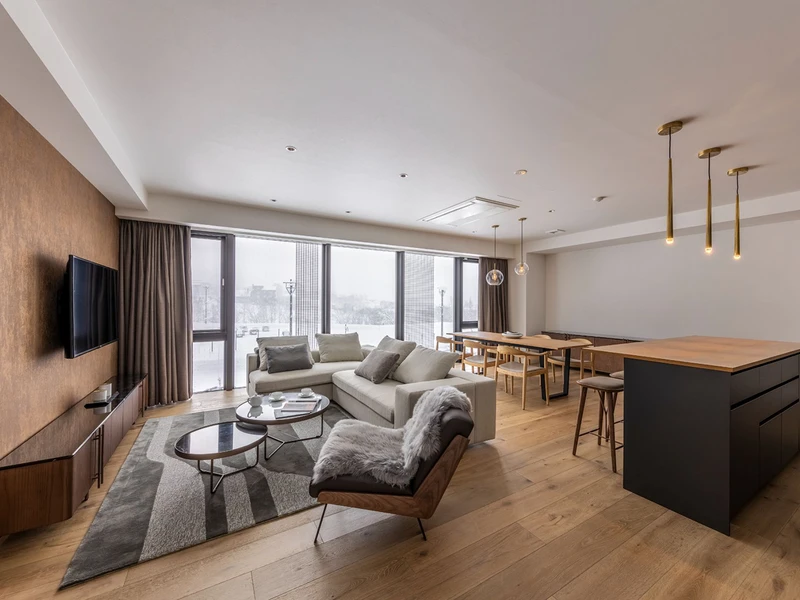 65522059db188 Intuition Niseko 2 Bedroom Resort Apartment Living Area