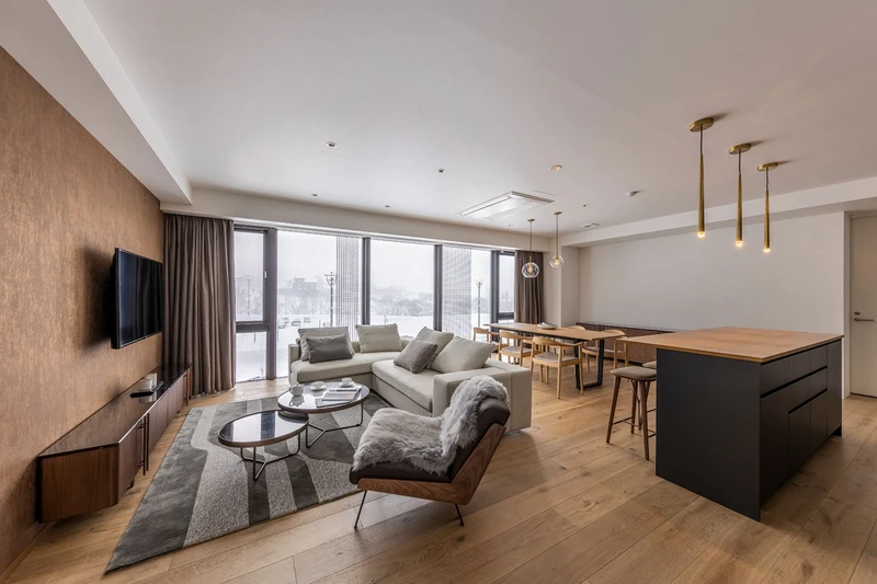 65522059db188 Intuition Niseko 2 Bedroom Resort Apartment Living Area