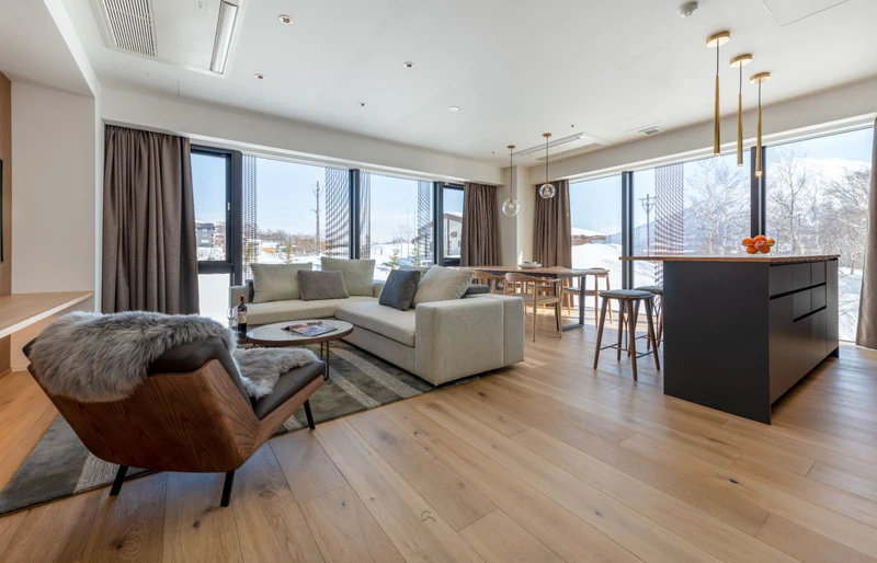 6552213a7149d Intuition Niseko 3 Bedroom Yotei Apartment Living Area