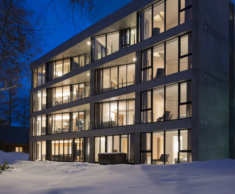 Kozue - Exterior at Night with Snow
