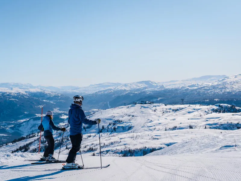 Two Skiers Scenic Ski Area © Norway Home of Skiing