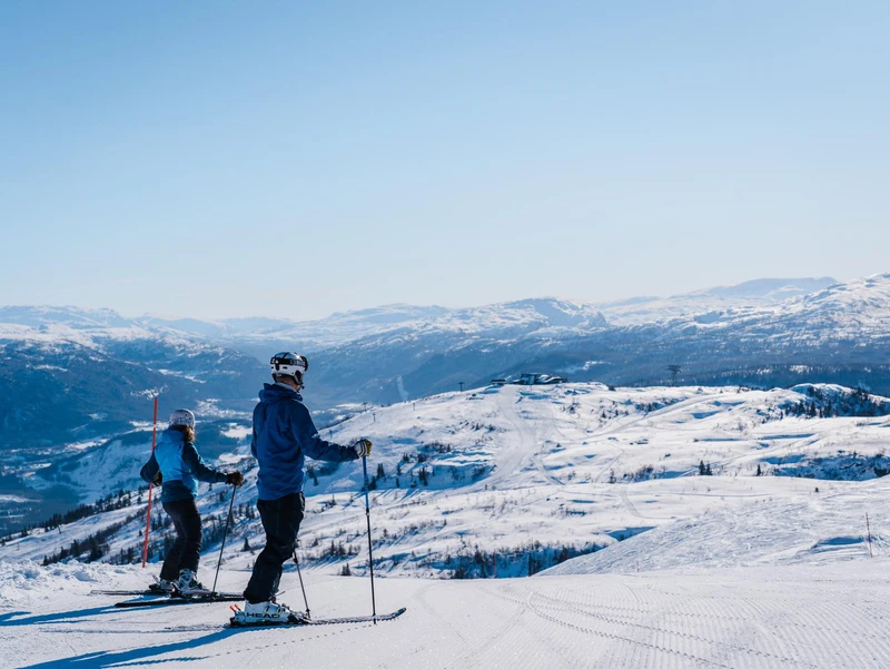 Two Skiers Scenic Ski Area © Norway Home of Skiing