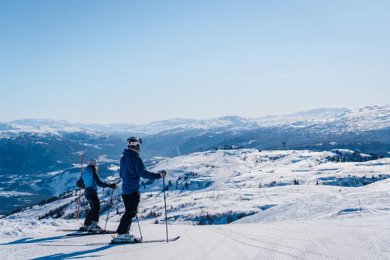 Two Skiers Scenic Ski Area © Norway Home of Skiing