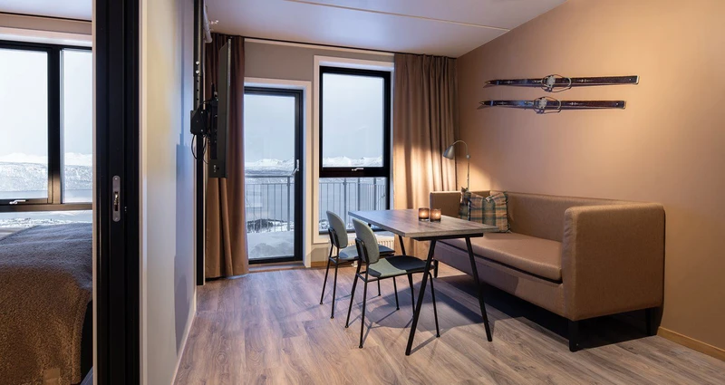 65b1272caae11 Basecamp Narvik 1 Bedroom Apartment Living Area