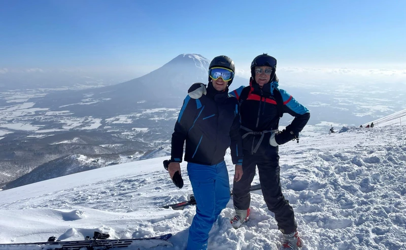 Smiling skiers at Niseko, Japan - Nicholas Farnell - January 2023