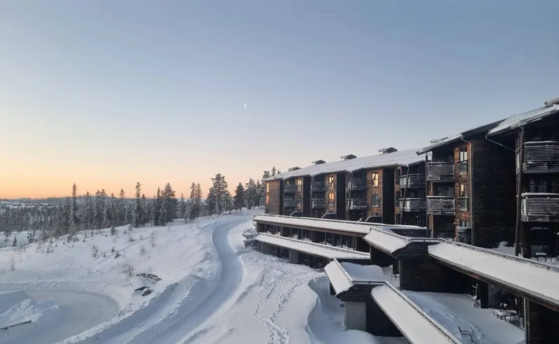 Sunrise over Norefjell Ski Hotel, Norefjell, Norway Andrew Godber - January 2024