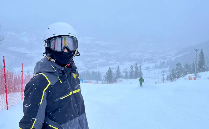 Skier on the slopes of Hemsedal, Norway - Nicola Kirk - January 2024