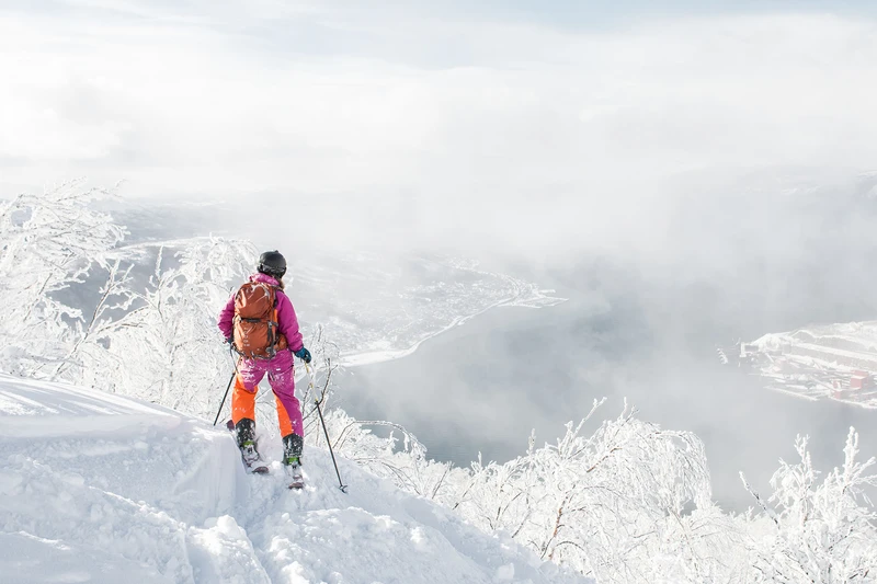 Skier and snowy fjords - Narvik, Norway © Norway Home of Skiing - Kjetil Janson