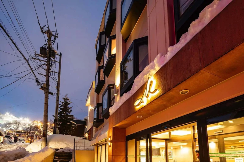 M Hotel Niseko - Exterior at Night © M Group Niseko