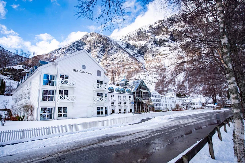 Fretheim Hotel Exterior in Winter