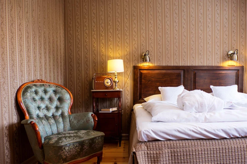 A room in the Fretheim Hotel