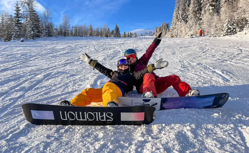 Snowboarders enjoying the slopes, Trysil, Norway - Anthony West, December 2023