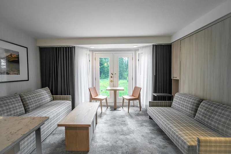 6659bba9aae90 Lake Louise Inn One Bedroom Condo Living Area