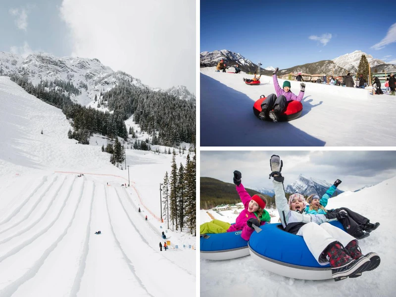 66a21bc793d0f Tubing at Mt Norquay Travel Alberta Mike Seehagel Josh Segeleski Paul Zizka