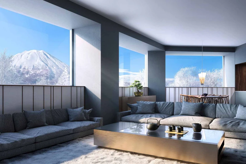 66a37f7026cc6 MUWA Niseko 3 Bedroom Lounge Area