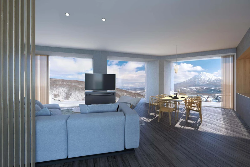 66a380d2a5aa4 MUWA Niseko 4 Bedroom Living Area
