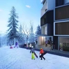 MUWA Niseko - Skiers at Hotel Entrance