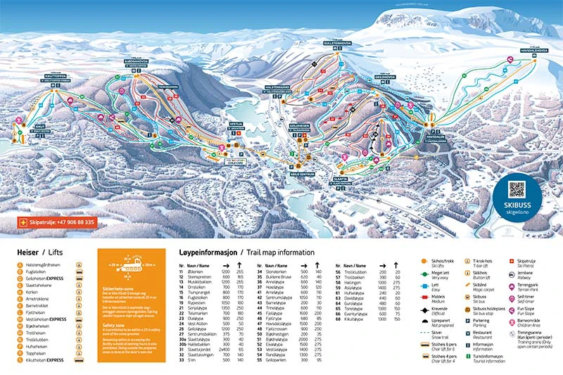 Geilo Piste Map 2023 Preview © SkiGeilo