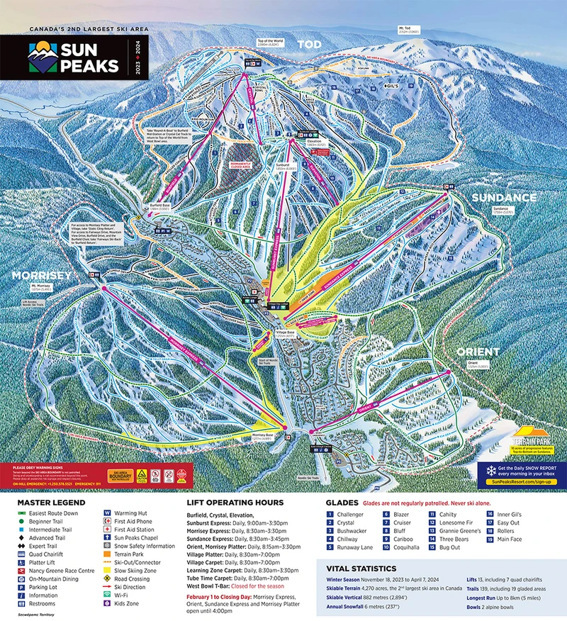Sun Peaks Trail Map 2023