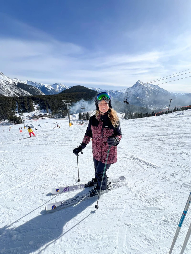 6734ddd304b17 Tasha on empty slopes in Mt Norquay