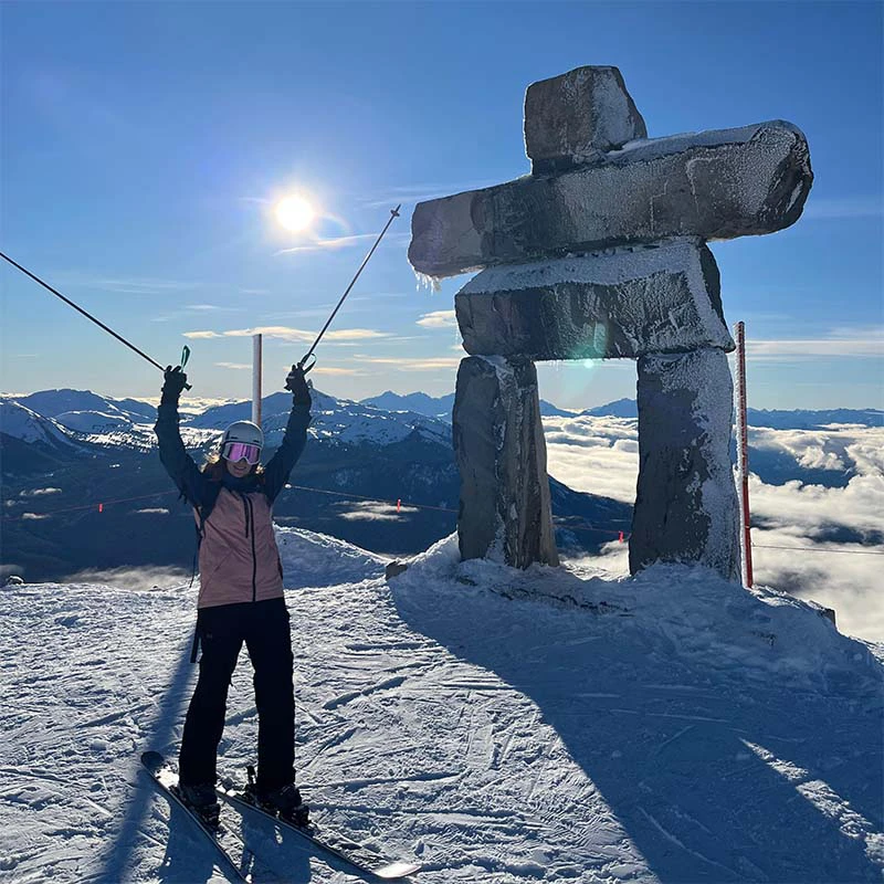 677e7412d1f64 Katie with Inukshuk