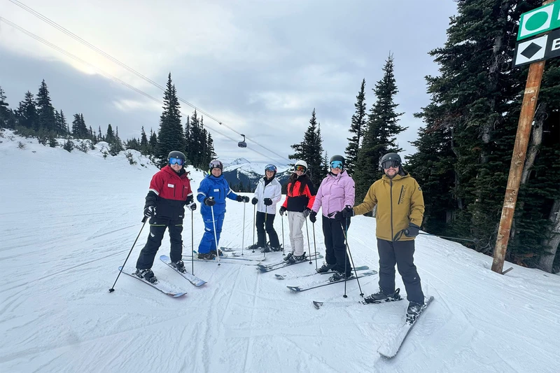 Beginner to intermediate ski group, Whistler, December 2024