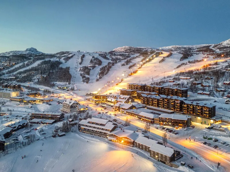 Beitostølen - Night-time Slopes and Village © Beitostølen Resort