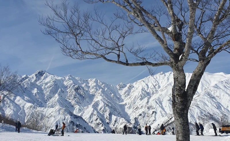 Elisabeth Robinson - Hakuba Flat Ski Area with Mountains