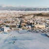 Aerial view of Furano slopes and hotels © Pete Elliot