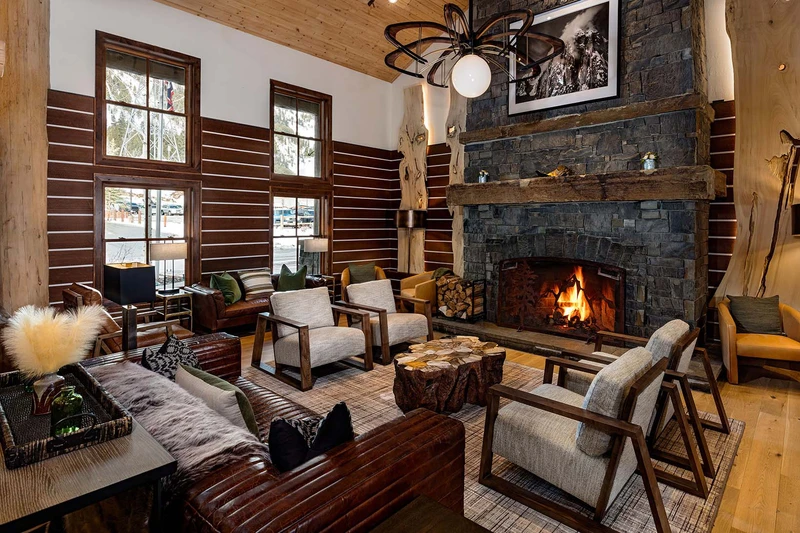 Teton Mountain Lodge - Jackson Hole Lobby Fireplace