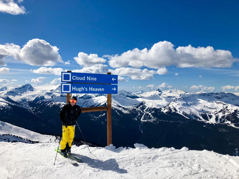 29 March 2019 - blue skies and top to bottom snow coverage in Whistler