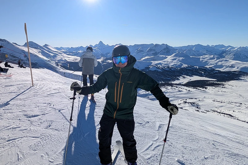 Andy H Smiling at the Top of The Great Divide in Banff Sunshine Village
