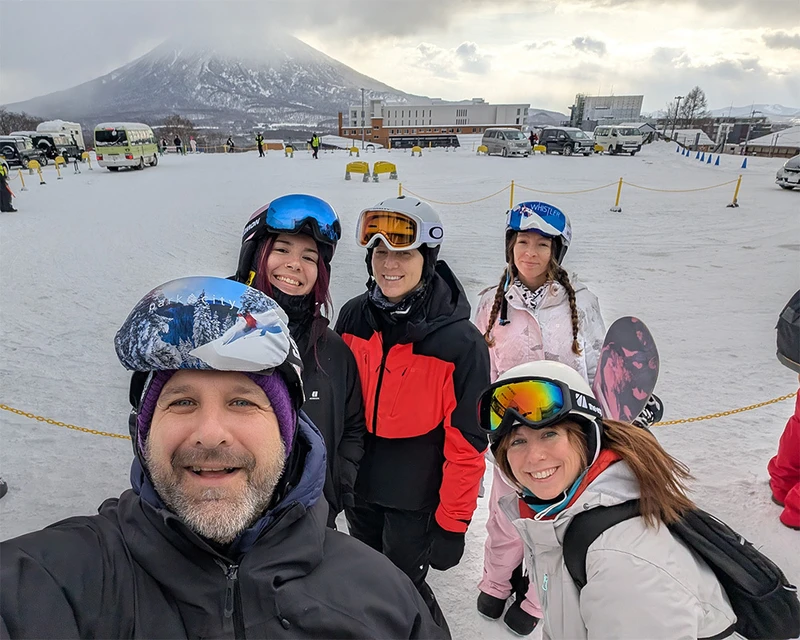 Andy K Beccy Zoe Chloe Jess Niseko December 2025