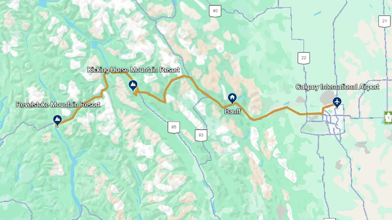 BC Powder Ski Safari Route Map