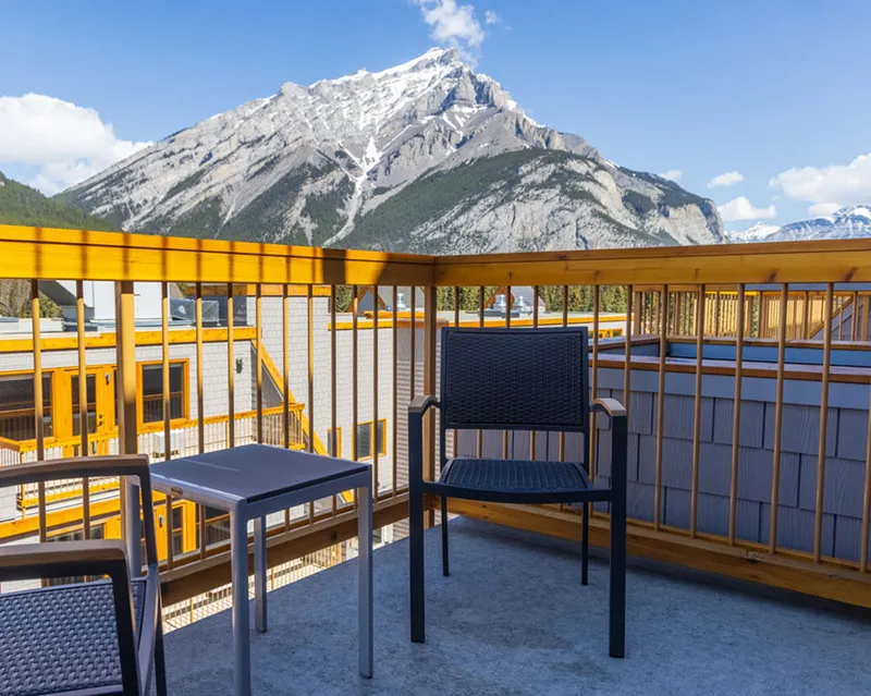 View from the balcony overlooking the Rocky Mountains