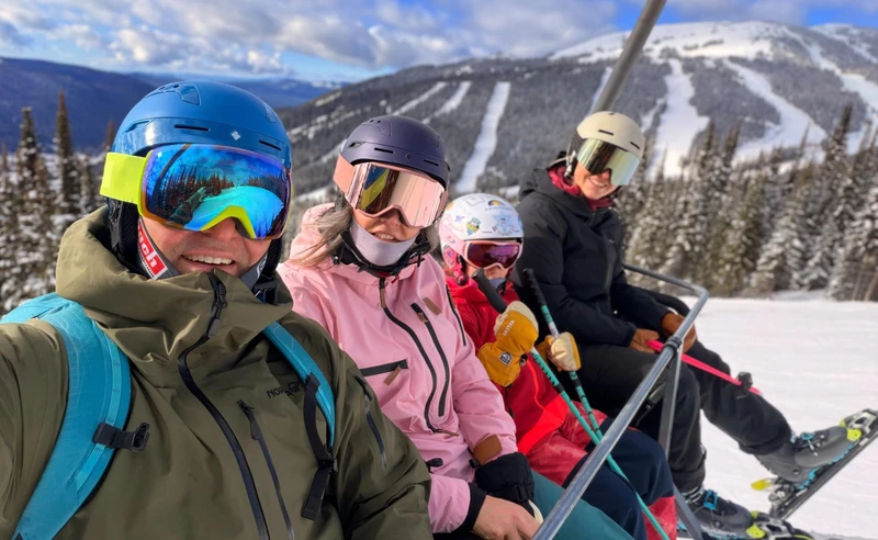 Chairlift selfie in Sun Peaks Canada Jacqui Skoyles February 2026
